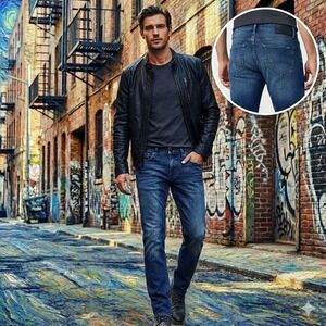 Mavi Men's Marcus Slim Straight Jeans 28x34 Midnight Miami Dark Wash Stretch NWT